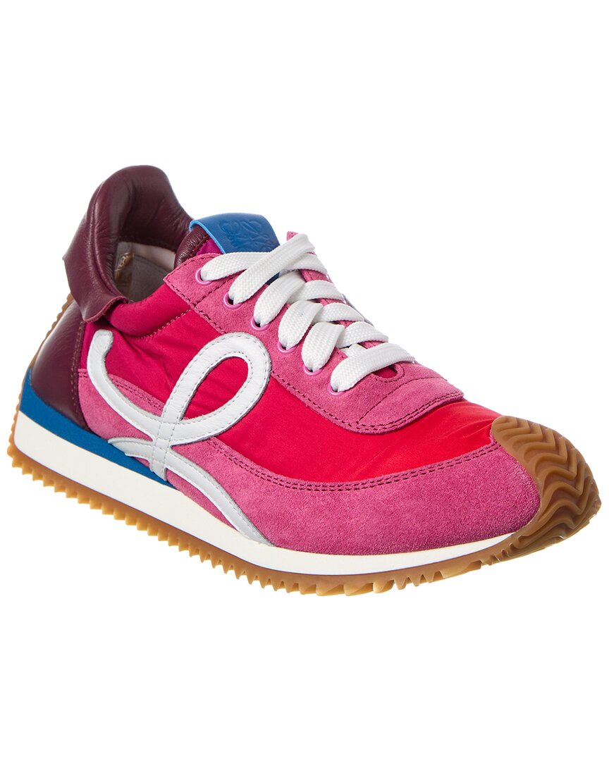 Loewe Flow Runner 2.0 Nylon & Suede Sneaker In Pink