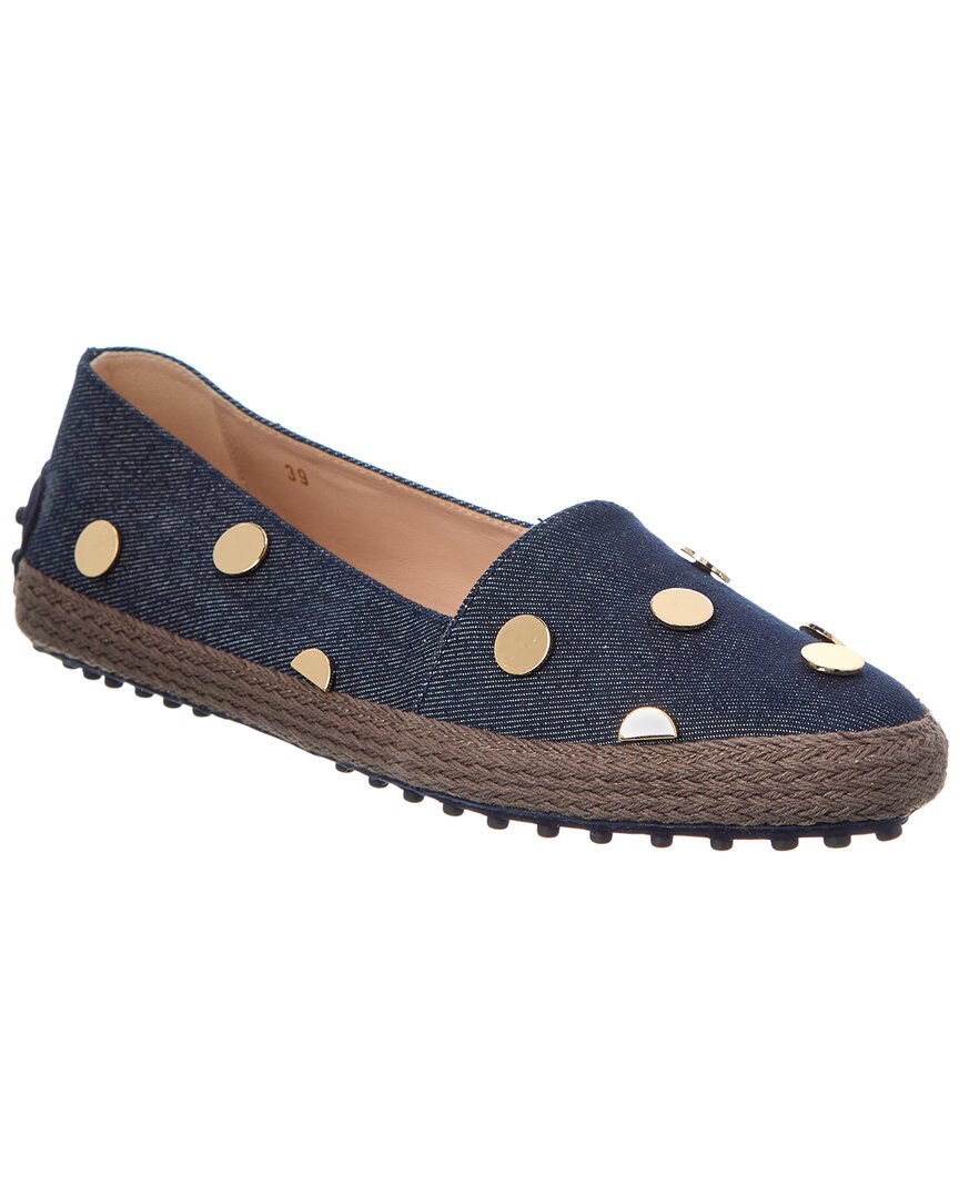Tod's Denim Loafer In Blue