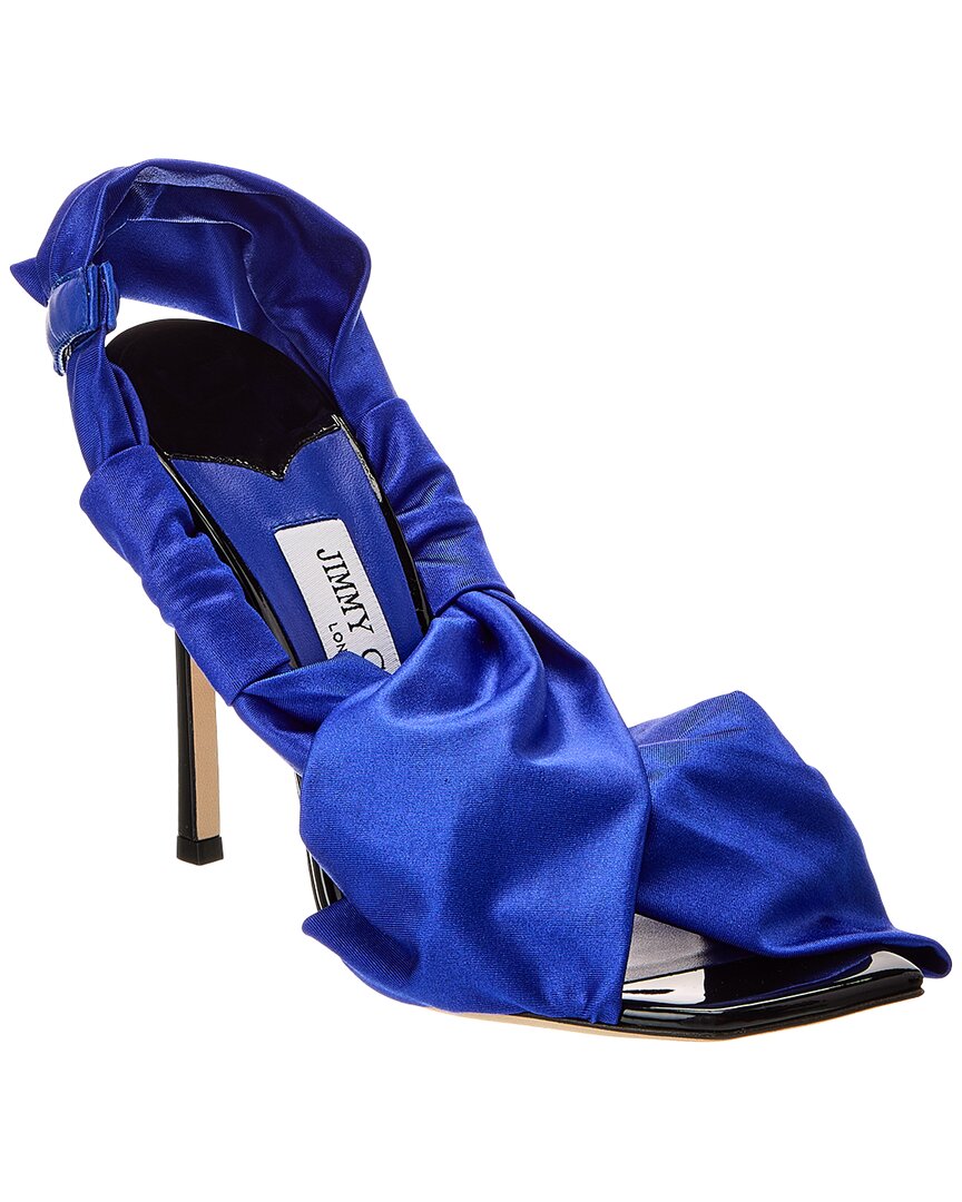 Shop Jimmy Choo Neoma 110 Jersey & Patent Sandal In Blue