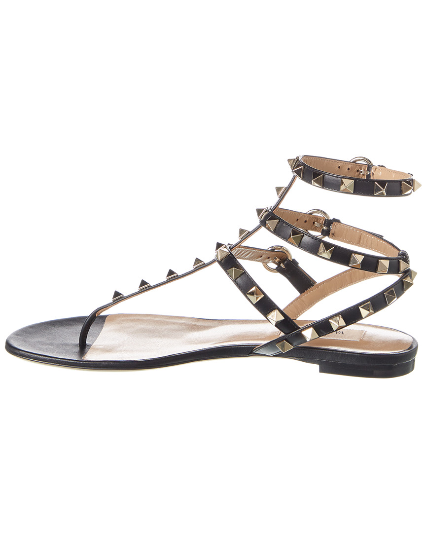 Valentino Rockstud Caged Leather Thong Sandal Women's Black 36 8054738005372 | eBay