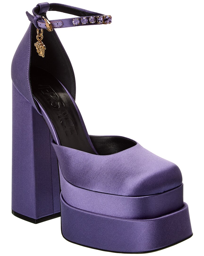 Versace Medusa Satin Platform Pump In Purple | ModeSens