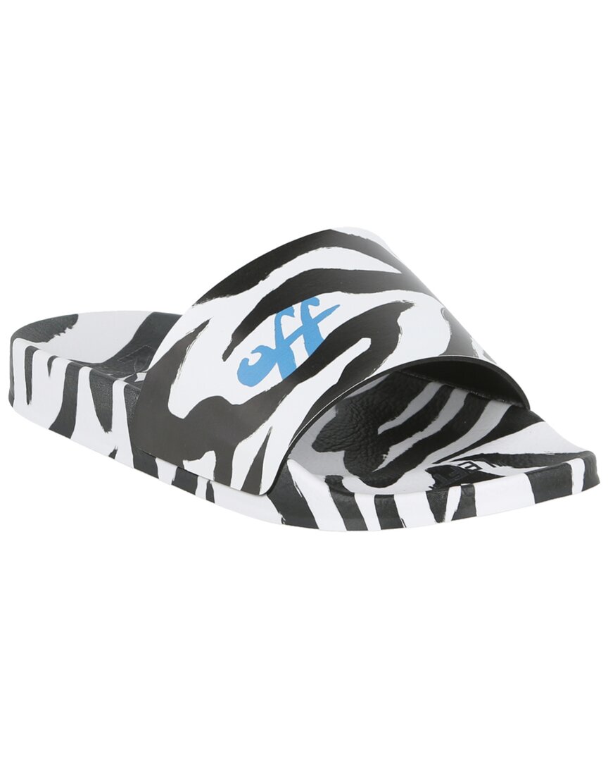 Shop Off-white ™ Zebra Print Pool Slide In Black