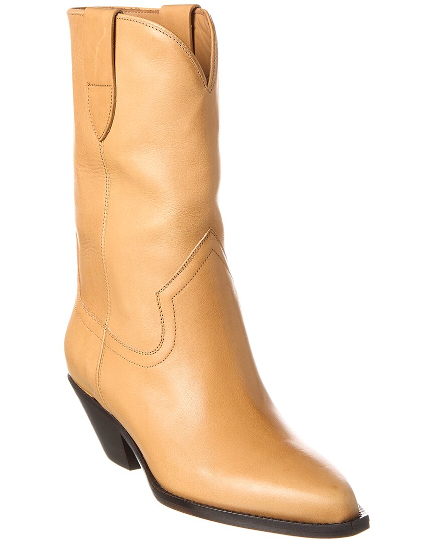 Shop Isabel Marant Dahope Leather Cowboy Boot In Brown