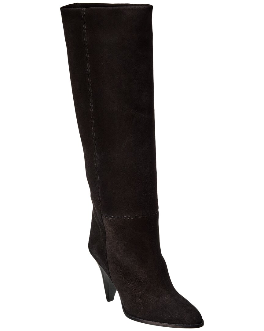 Isabel Marant Riria Suede Knee-high Boots In Black
