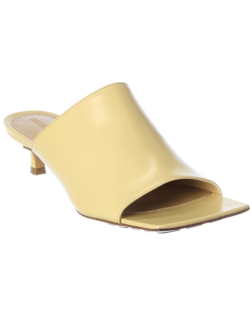 Bottega Veneta Stretch Napa Kitten-heel Mule Sandals In White