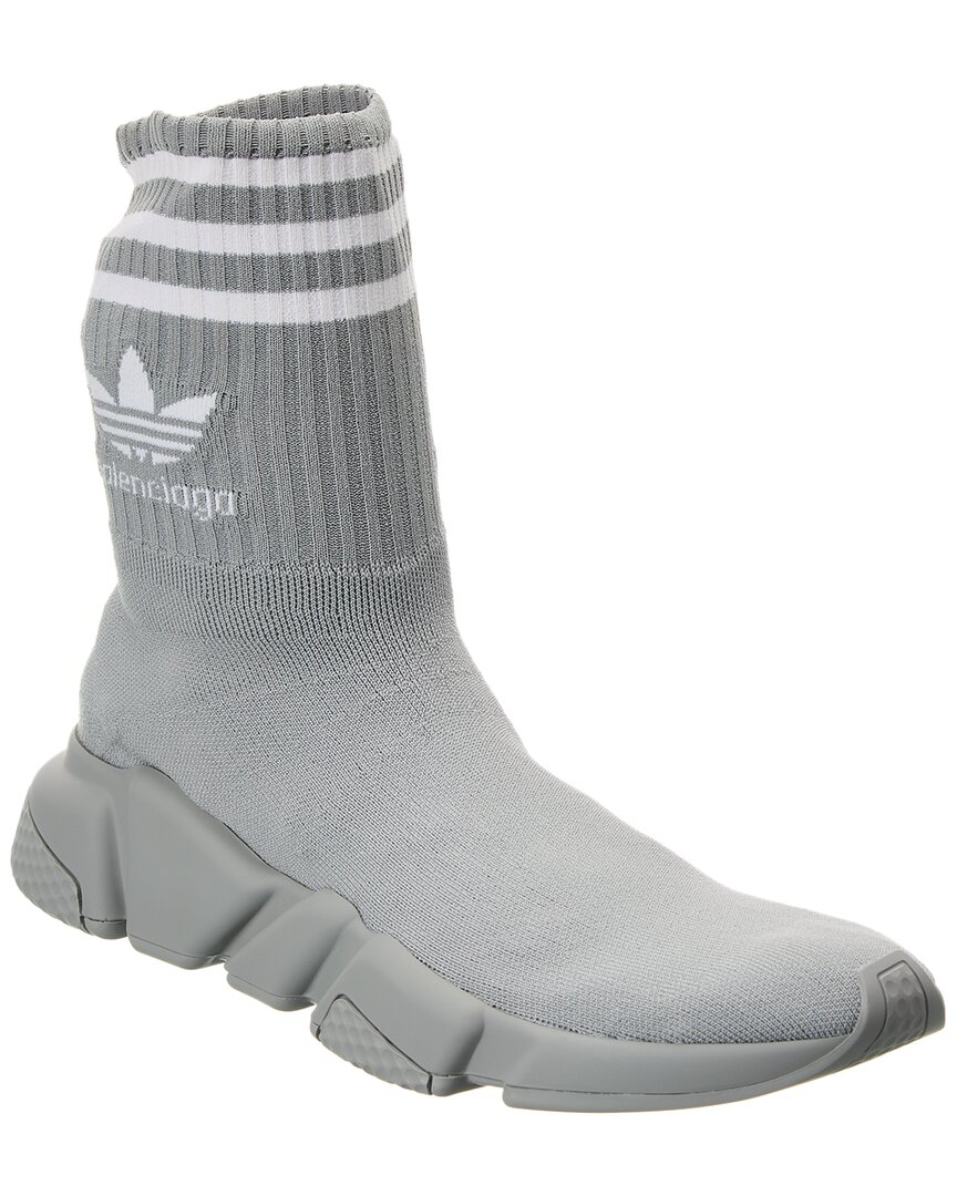 Shop Balenciaga X Adidas Speed Sock Sneaker In Grey