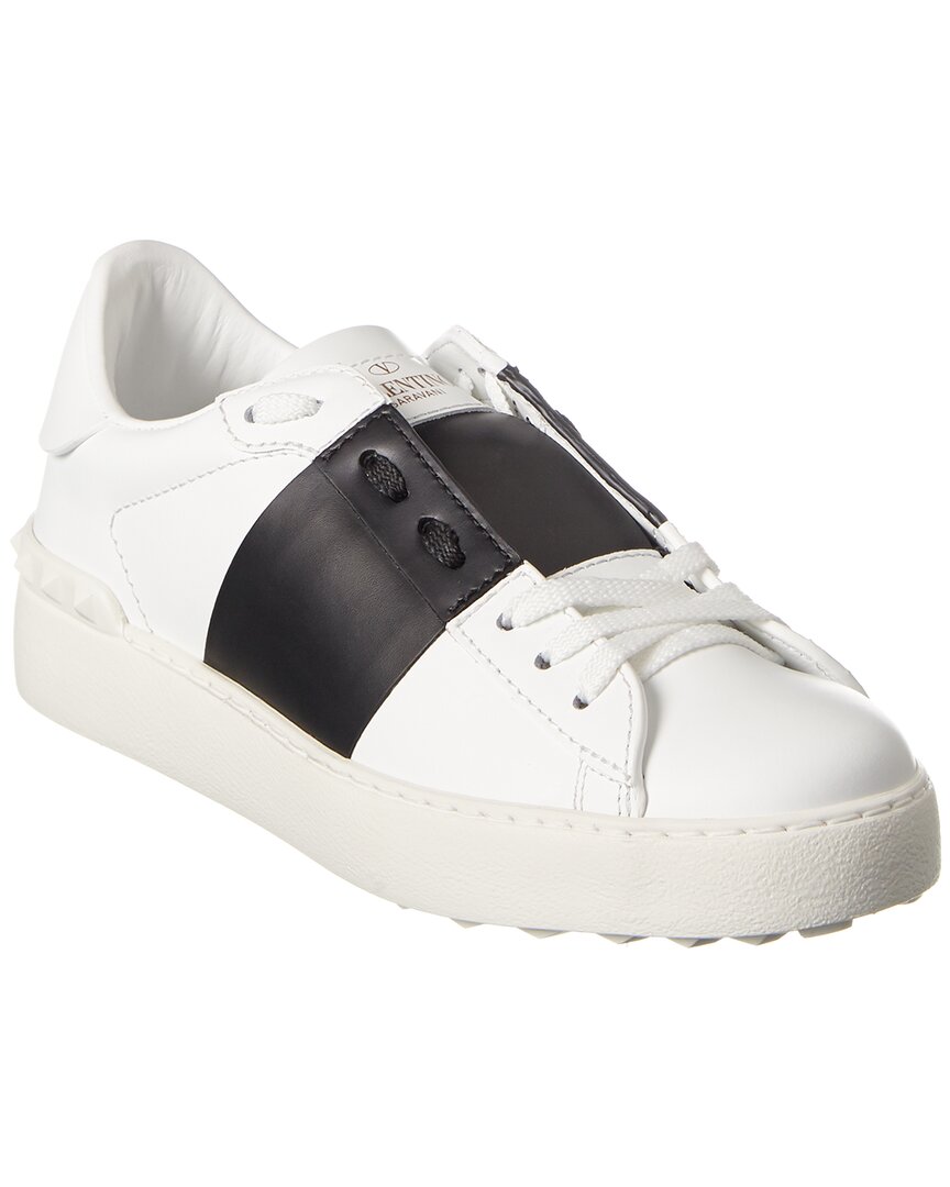 Valentino Calfskin Sneakers With Contrasting Bands And Rubber Studs In Multi