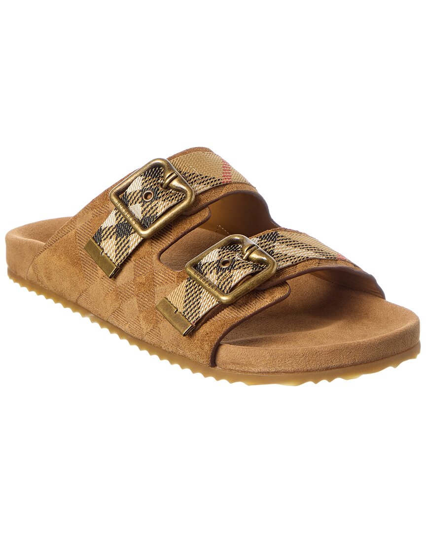 Burberry Suede Sandal In Brown