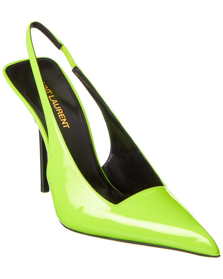Saint Laurent Kiss 115mm Slingback Pumps In Yellow