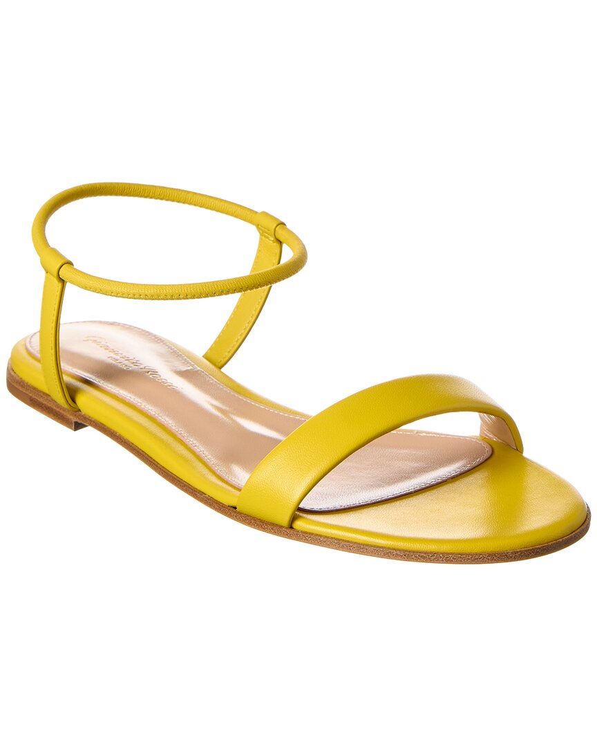 Shop Gianvito Rossi Jaime Leather Sandal In Yellow