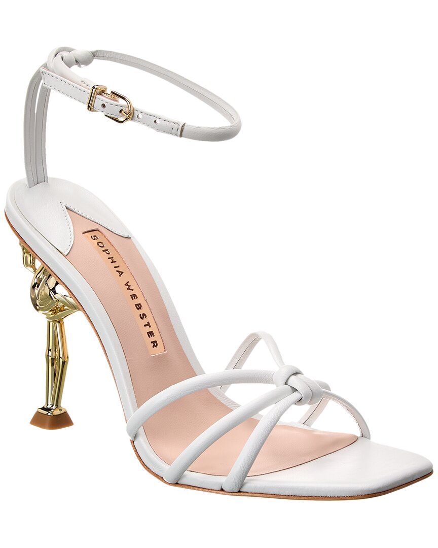 Sophia Webster Flo Flamingo Leather Sandal In White