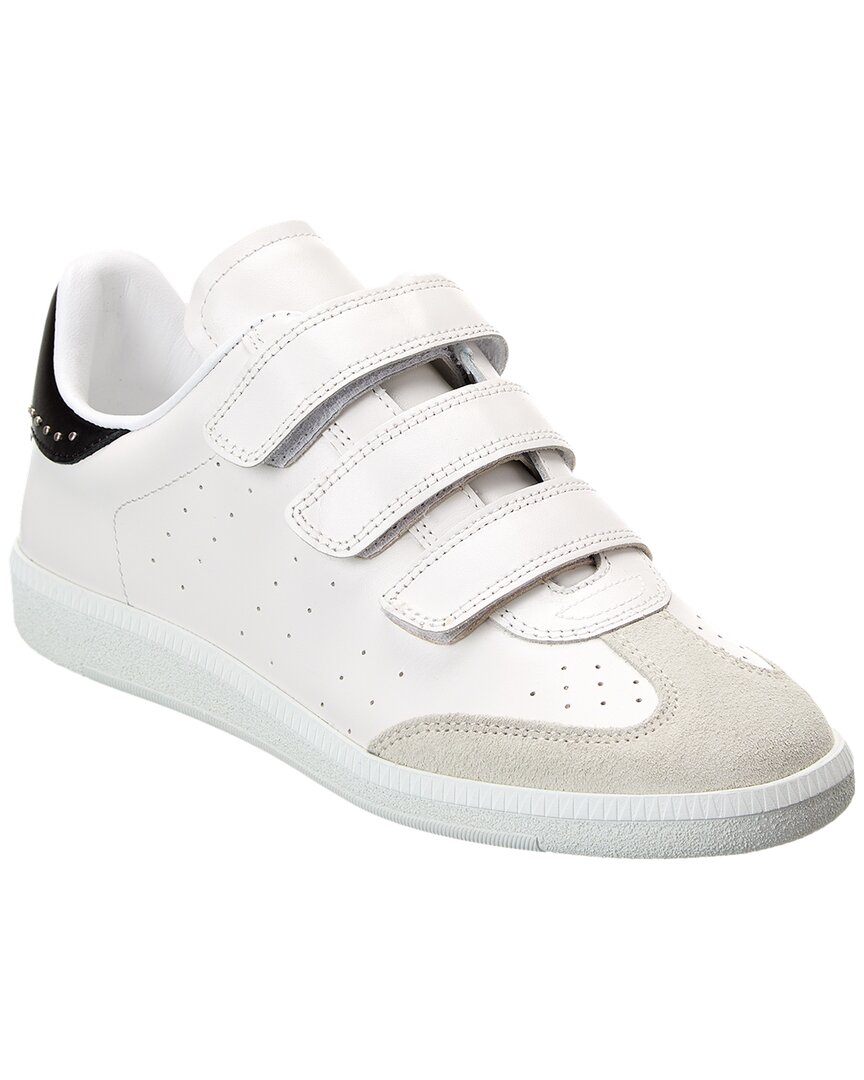 Shop Isabel Marant Beth Leather Sneaker In White