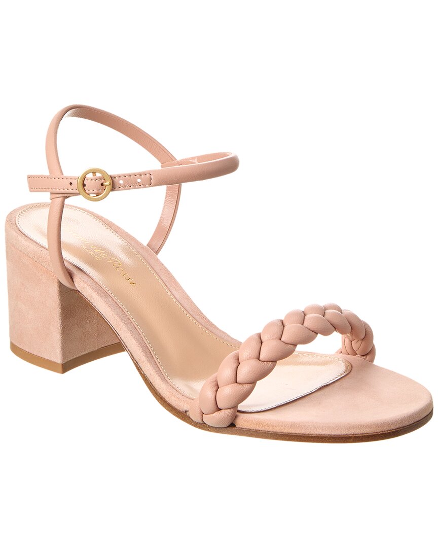 Shop Gianvito Rossi Cruz 60 Suede & Leather Sandal In Pink