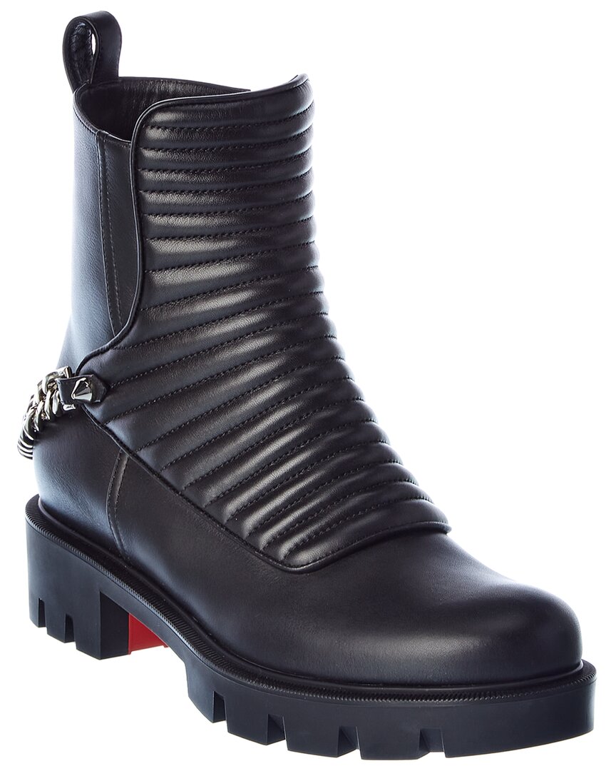 Shop Christian Louboutin Maddic Max Leather Bootie In Black