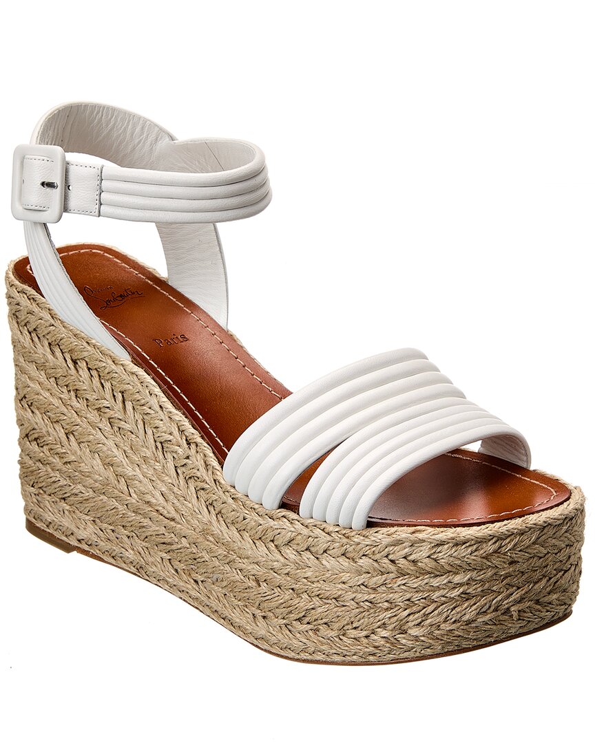 CHRISTIAN LOUBOUTIN CHRISTIAN LOUBOUTIN MANOLA ZEPPA 90 LEATHER WEDGE SANDAL