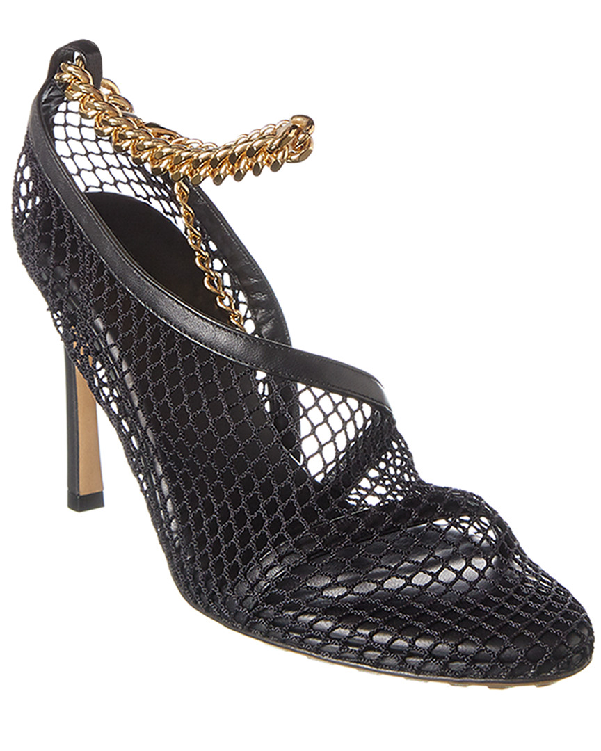 Bottega Veneta Meshed Sandals With Gold-toned Chain Fastening