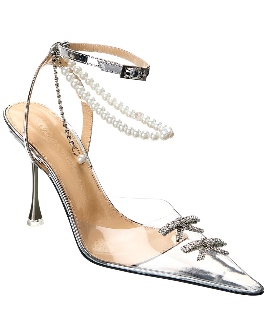 Mach&mach Matilda Vinyl & Leather Pump In Silver