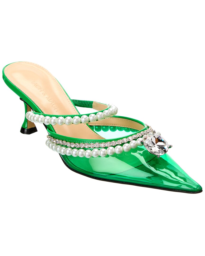 MACH & MACH MACH & MACH DIAMOND & PEARLS VINYL & LEATHER PUMP