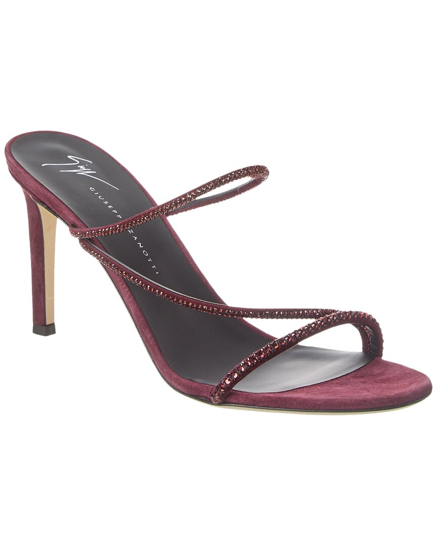Shop Giuseppe Zanotti Basic 85 Suede Sandal In Red