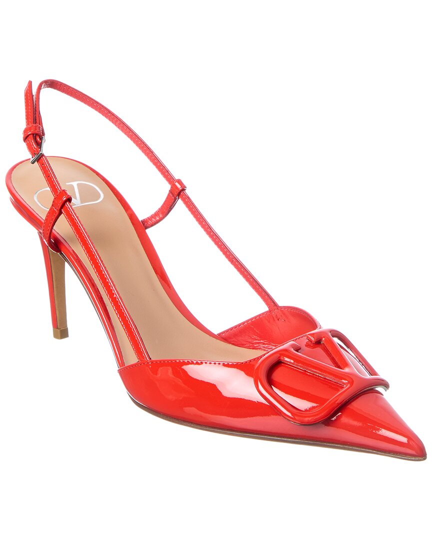 Valentino Garavani Valentino Vlogo 80 Patent Slingback Pump In Red