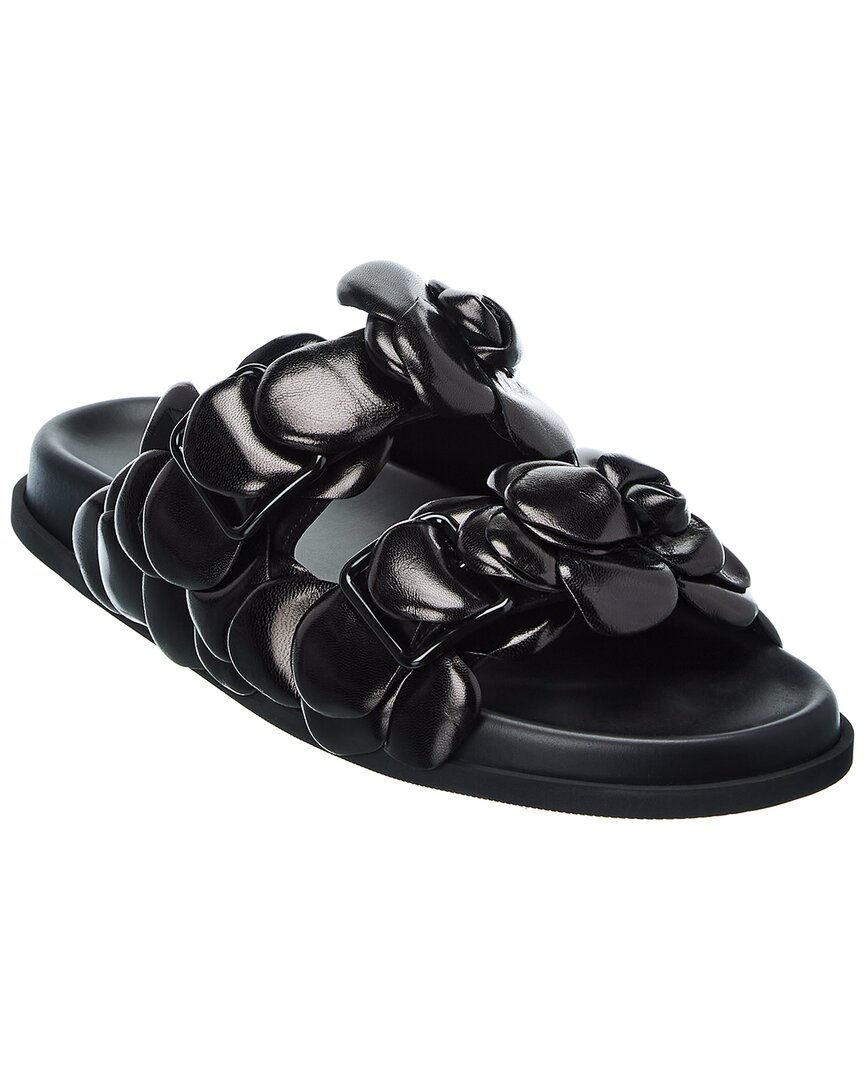 Valentino Garavani Valentino Atelier 03 Rose Edition Leather Slide In Black
