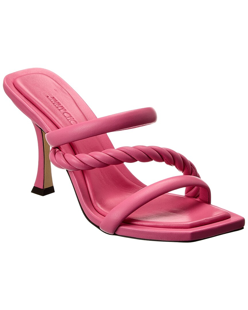 Jimmy Choo Diosa 90 Twisted Leather Mules In Pink | ModeSens