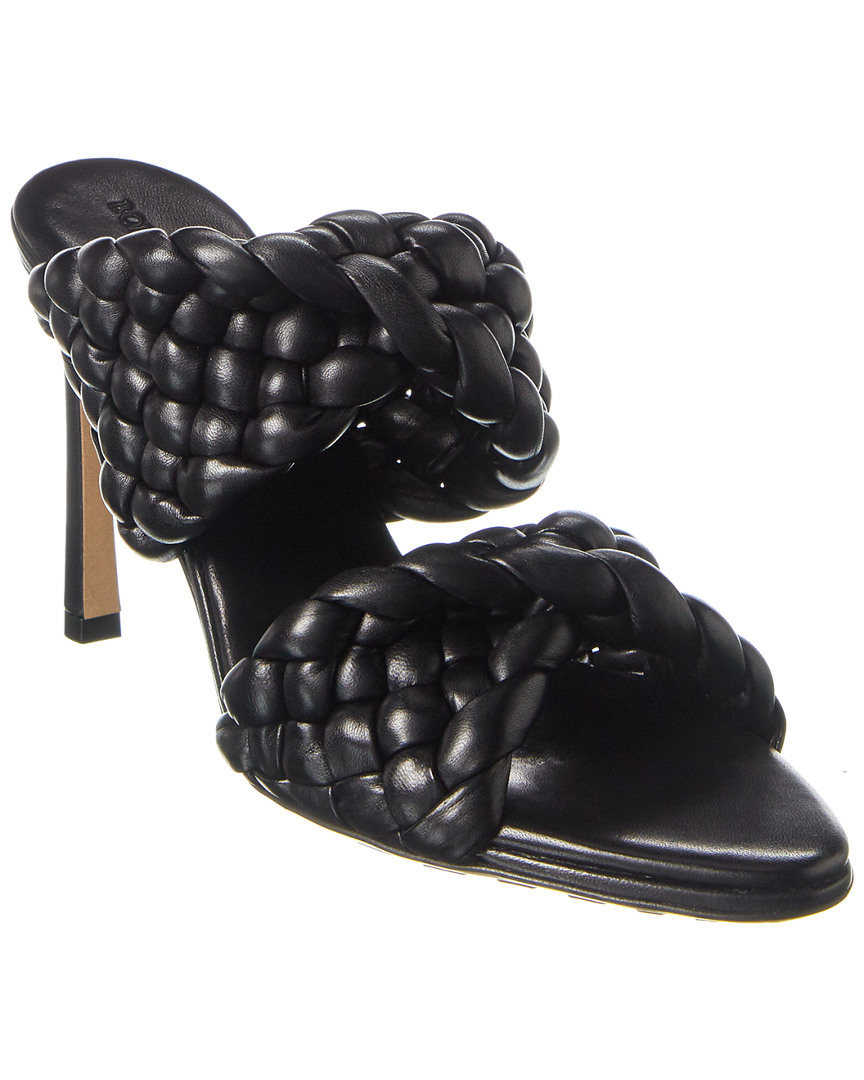 Shop Bottega Veneta Bv Curve Leather Sandal In Black