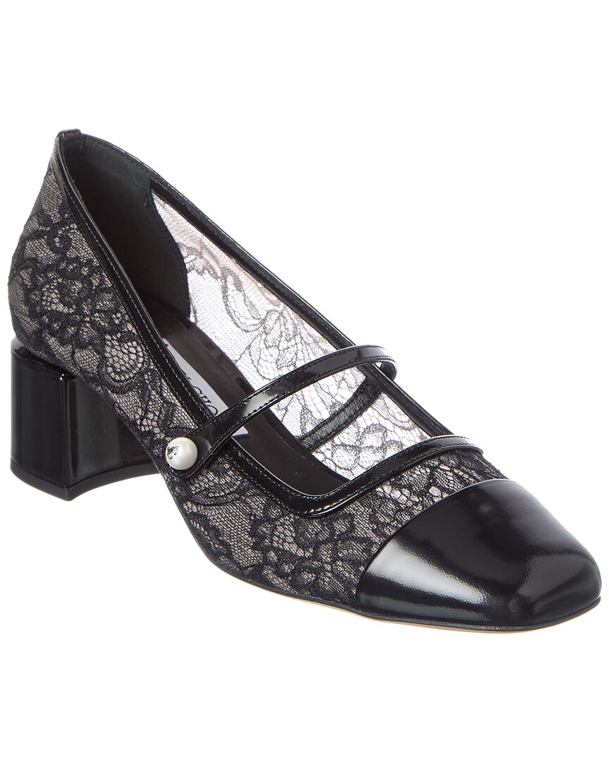 Jimmy Choo Elisa 45 Leather Pump In Black