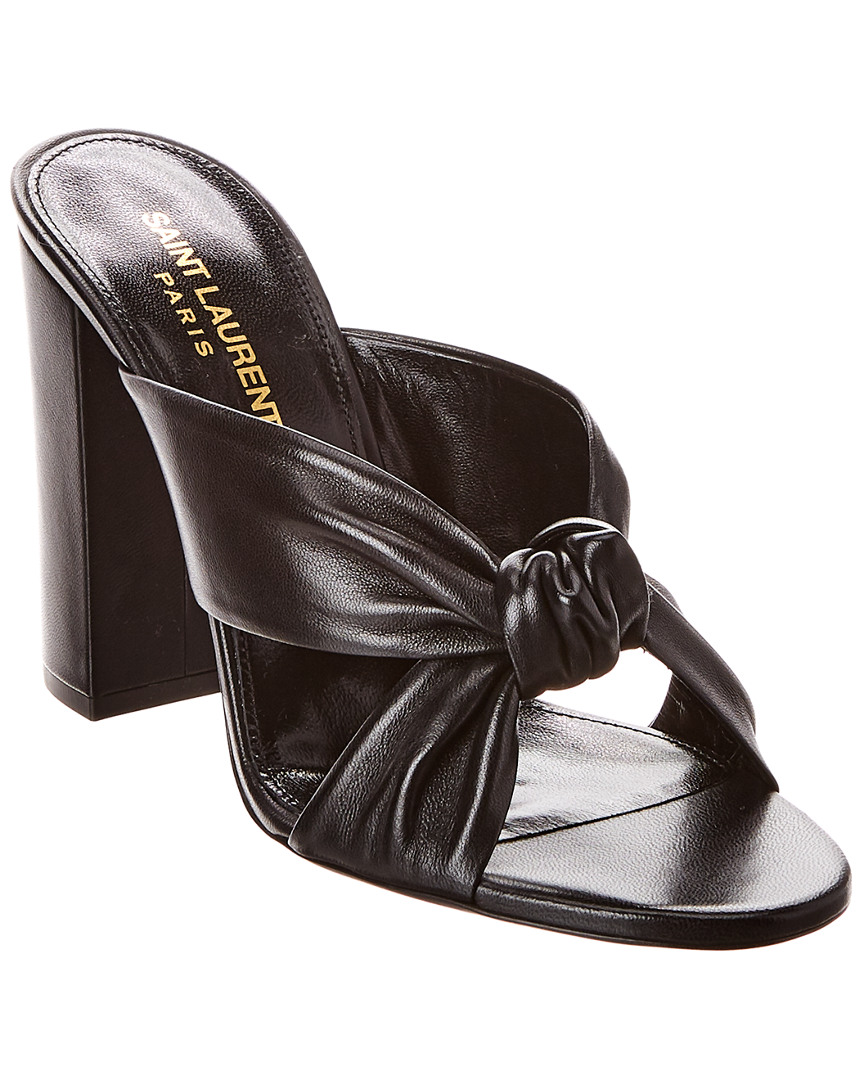 saint laurent bianca knotted leather mules