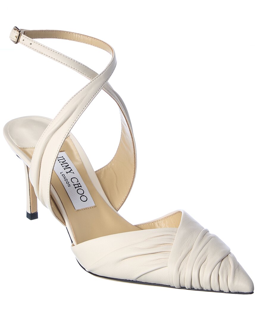 Jimmy Choo Basil 75 Leather Pump In White