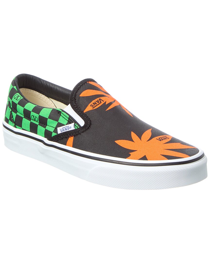 Valentino Black/Green Vans Slip-On Canvas Sneaker