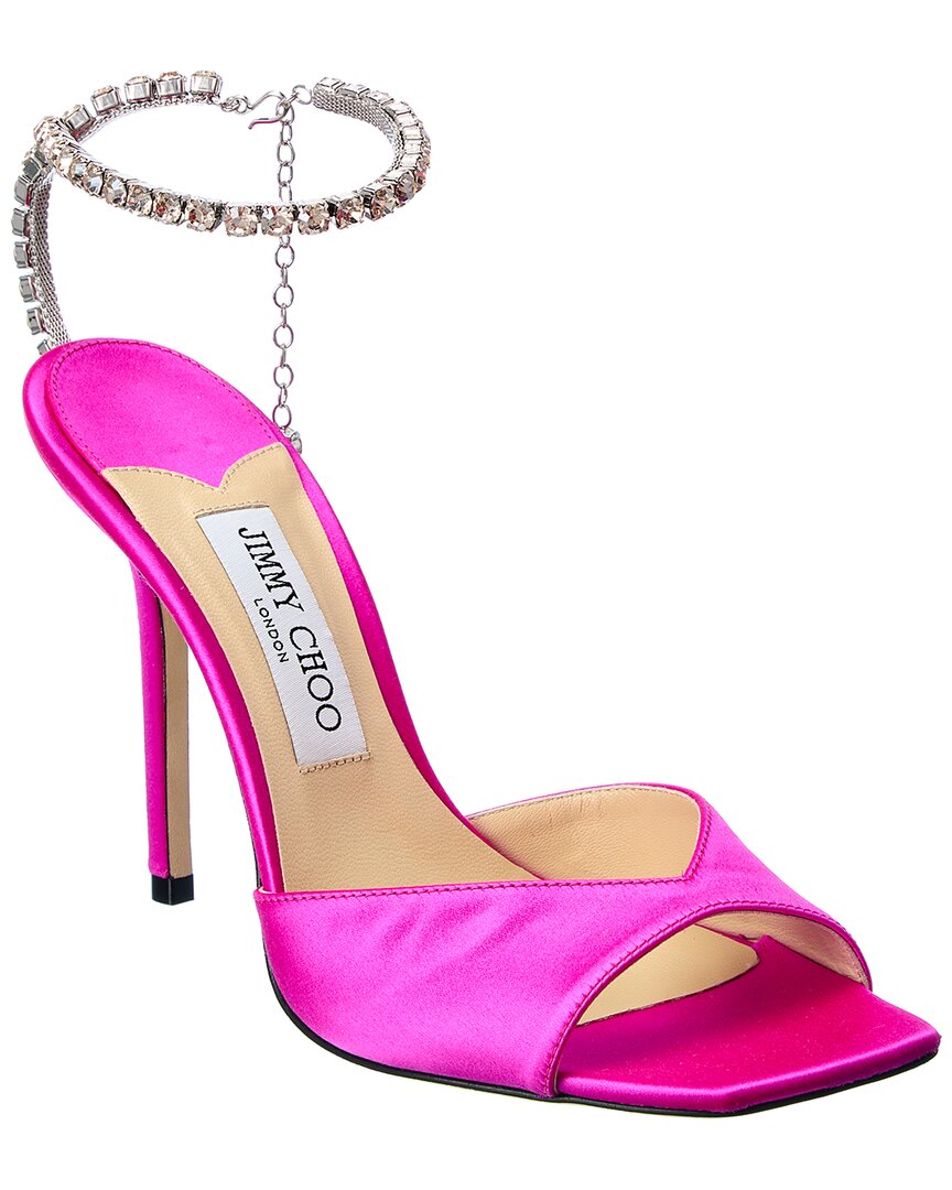 Jimmy Choo Saeda Crystal-embellished 110mm Sandals In Pink