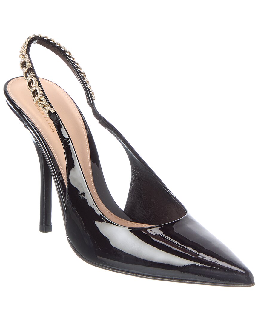 Gucci Signoria Patent Slingback Pump In Black