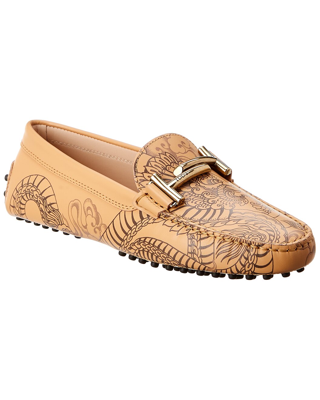 Tattoo Dragon Printed Leather Loafer