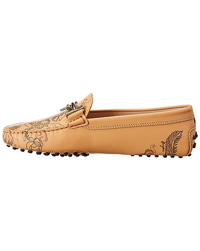 Tattoo Dragon Printed Leather Loafer