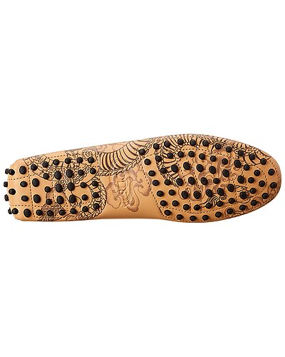 Tattoo Dragon Printed Leather Loafer