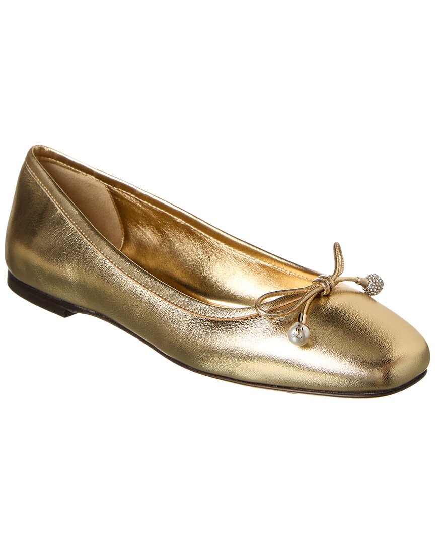 Jimmy Choo Elme Metallic Leather Ballet Flats In Gold