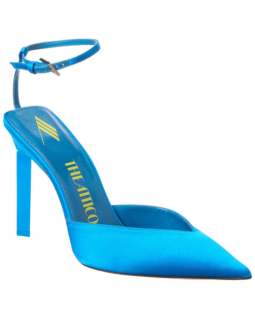 The Attico Silver/Blue Perine Satin Pump