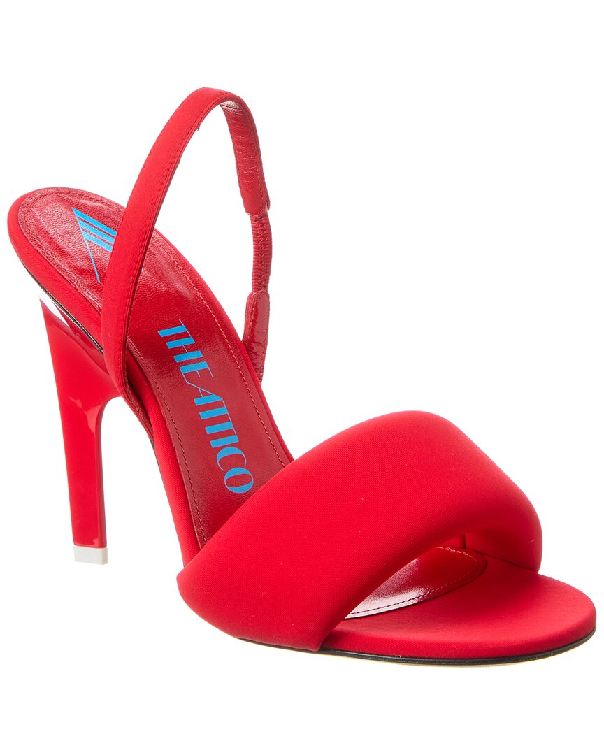 Shop Attico The  Rem Leather Slingback Sandal In Red