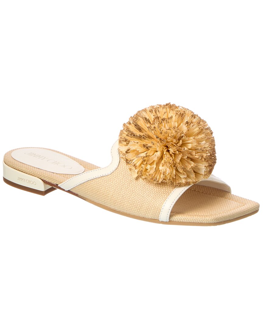 Jimmy Choo Leather Sandal In Neutral