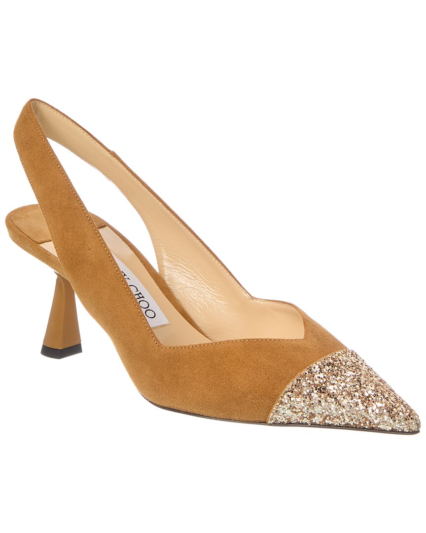 Jimmy Choo Suede Pump In Gold