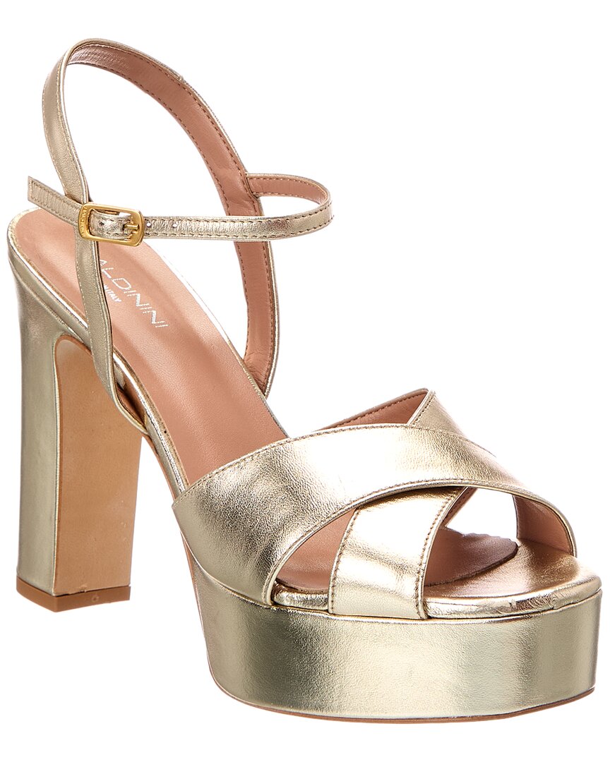 Baldini Leather Sandal In Metallic