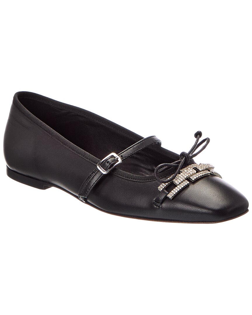 Baldini Leather Ballet Flat In Black