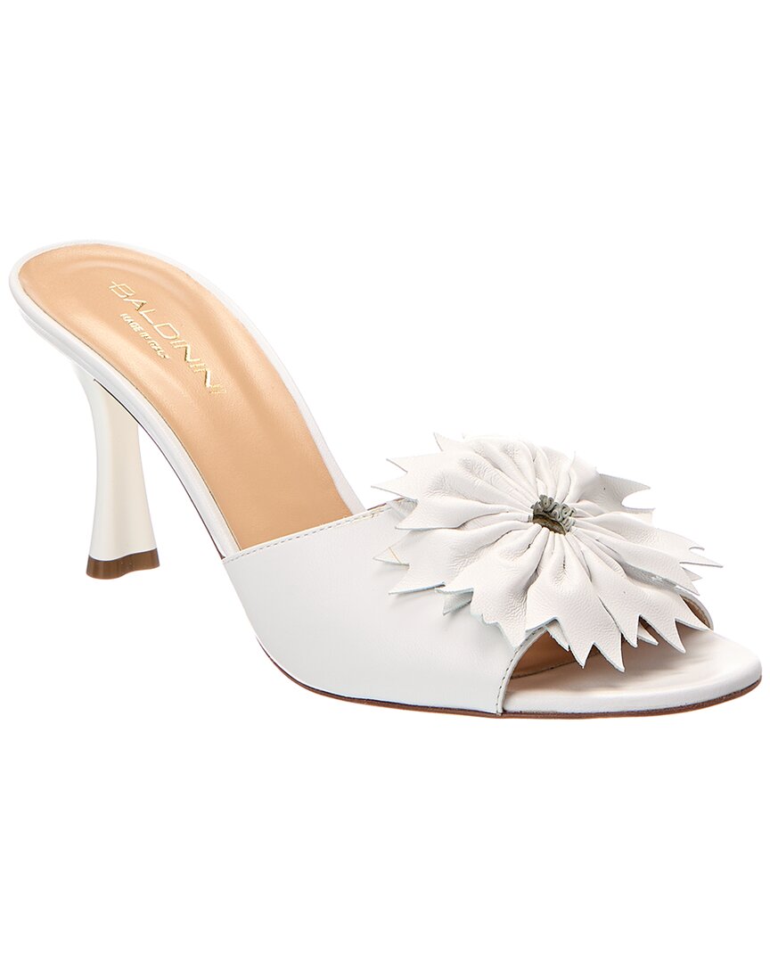 Baldini Leather Sandal In White