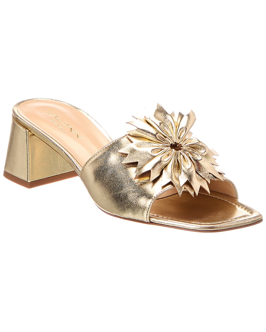 Baldini Leather Sandal In Metallic