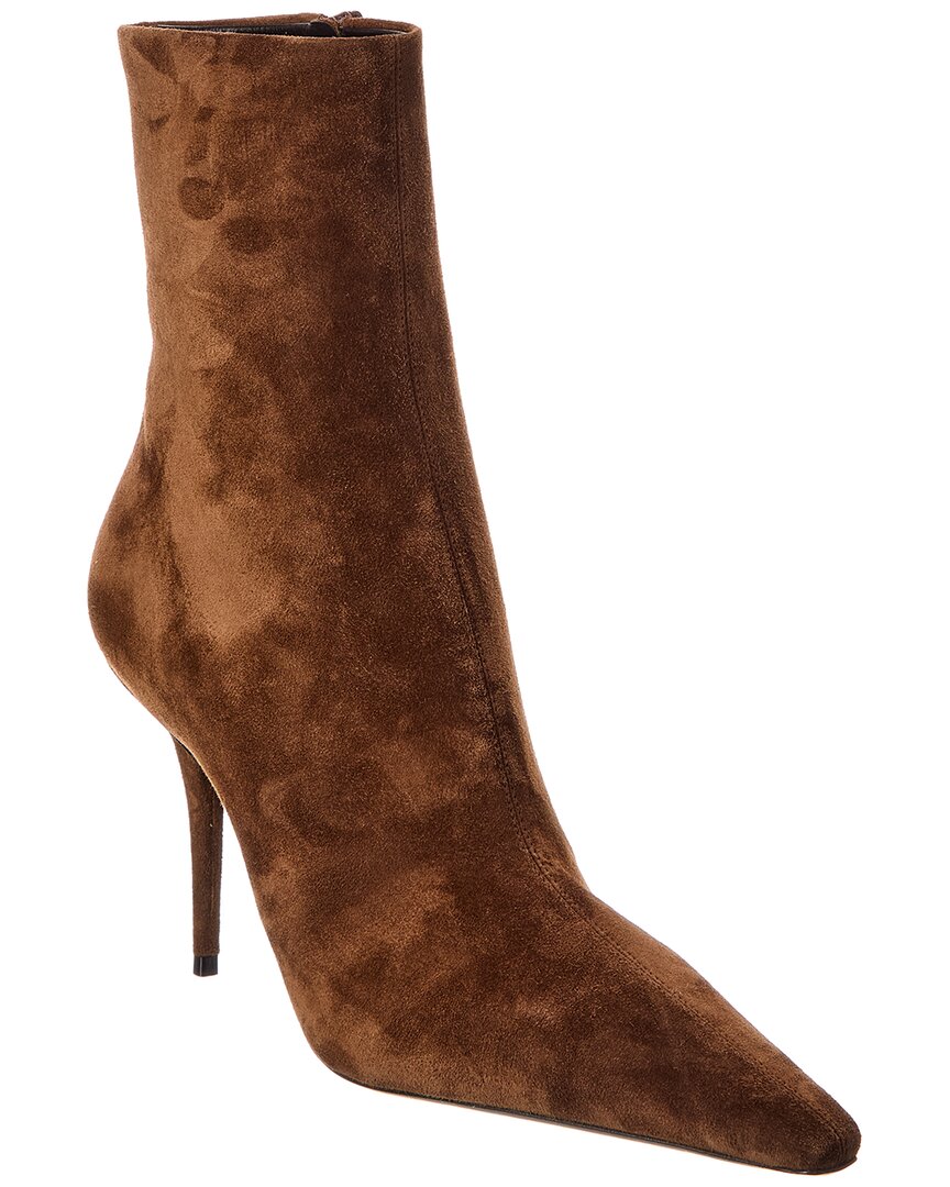 Saint Laurent Ashley 90 Suede Boot In Brown