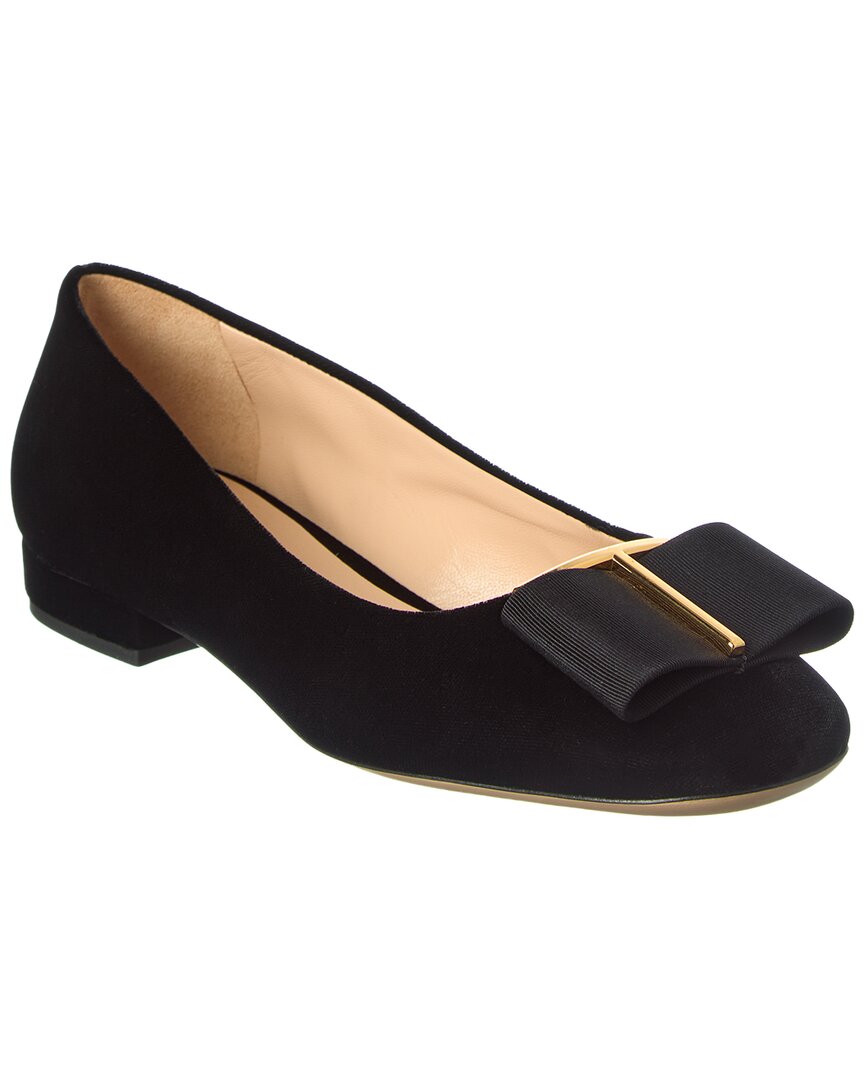 Tom Ford Velvet Ballerina Flat In Black