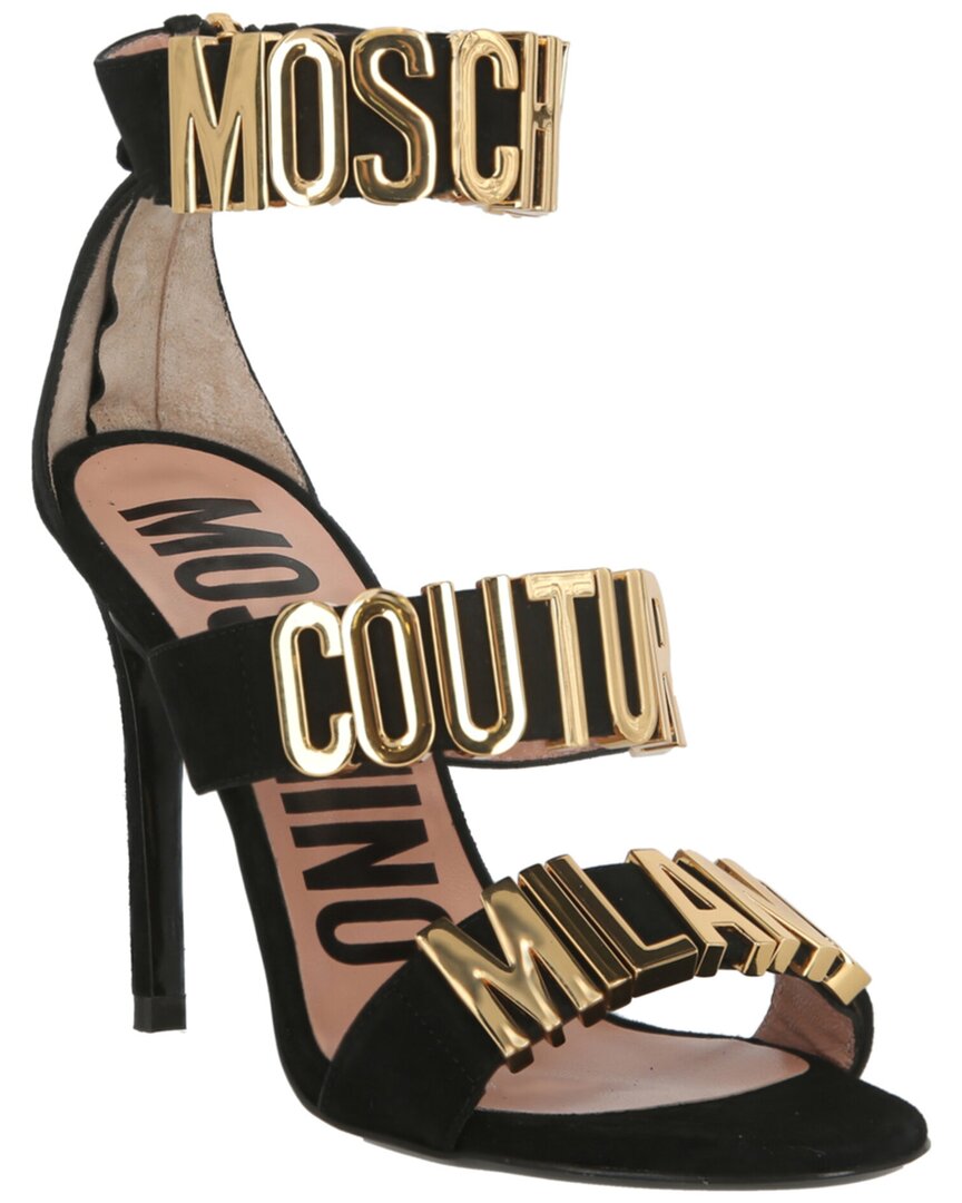 MOSCHINO LOGO LETTER LEATHER SANDAL