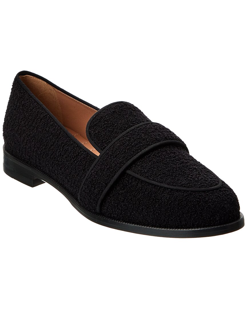 Aquazzura Martin Grosgrain-trimmed Suede Loafers In White