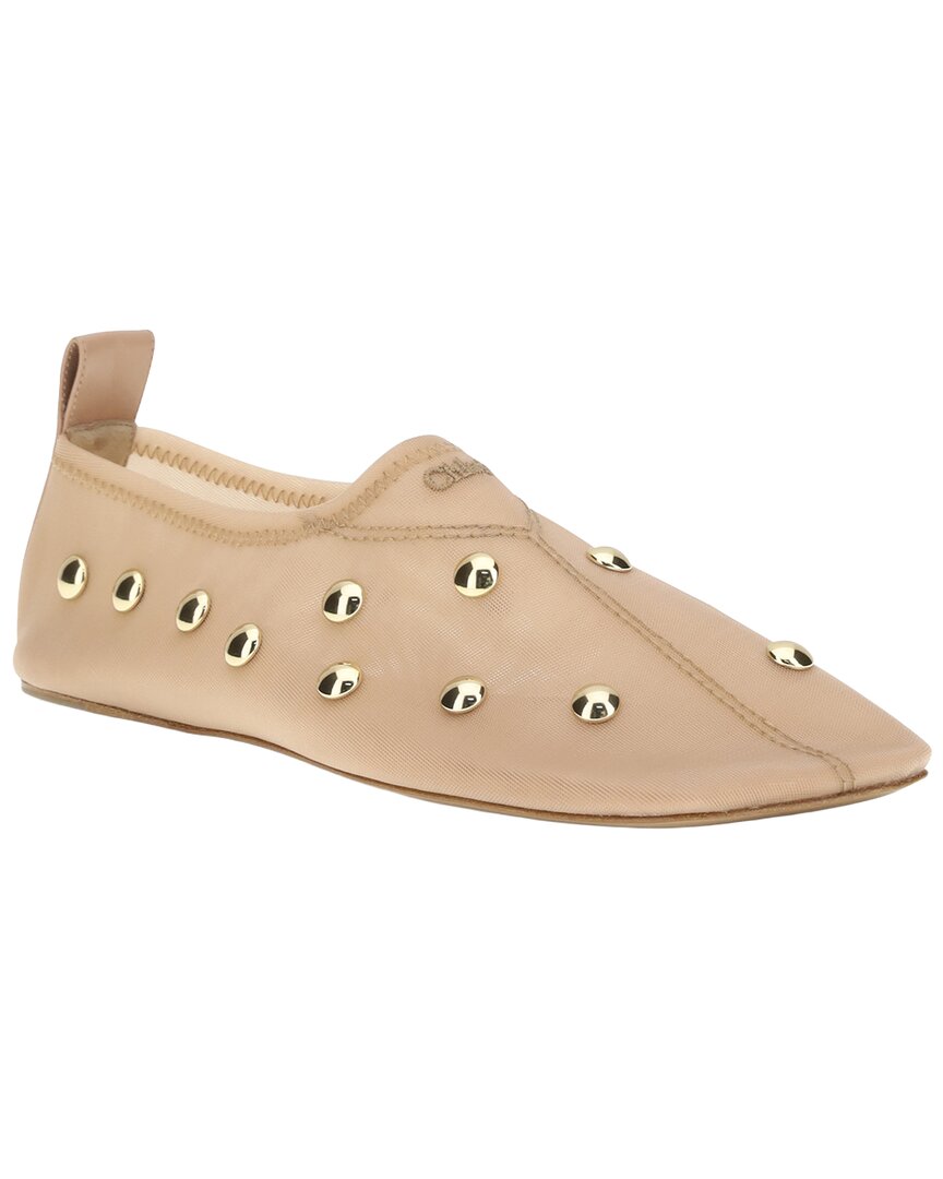 Chloé Beige/Gold Rita Ballerina Flat